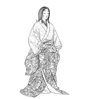A coloring page of japanese clothing